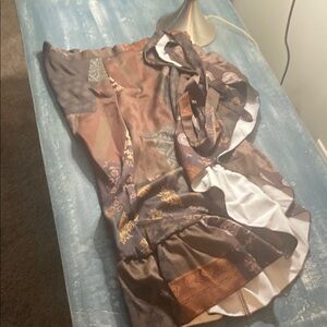 Brown and Tan Patterned Dress